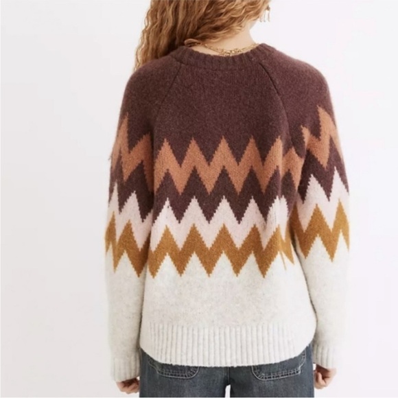 Madewell | Dellwood Fair Isle Sweater | Cozy Cottagecore Knit |‎ Oatmeal | XS - Picture 2 of 8